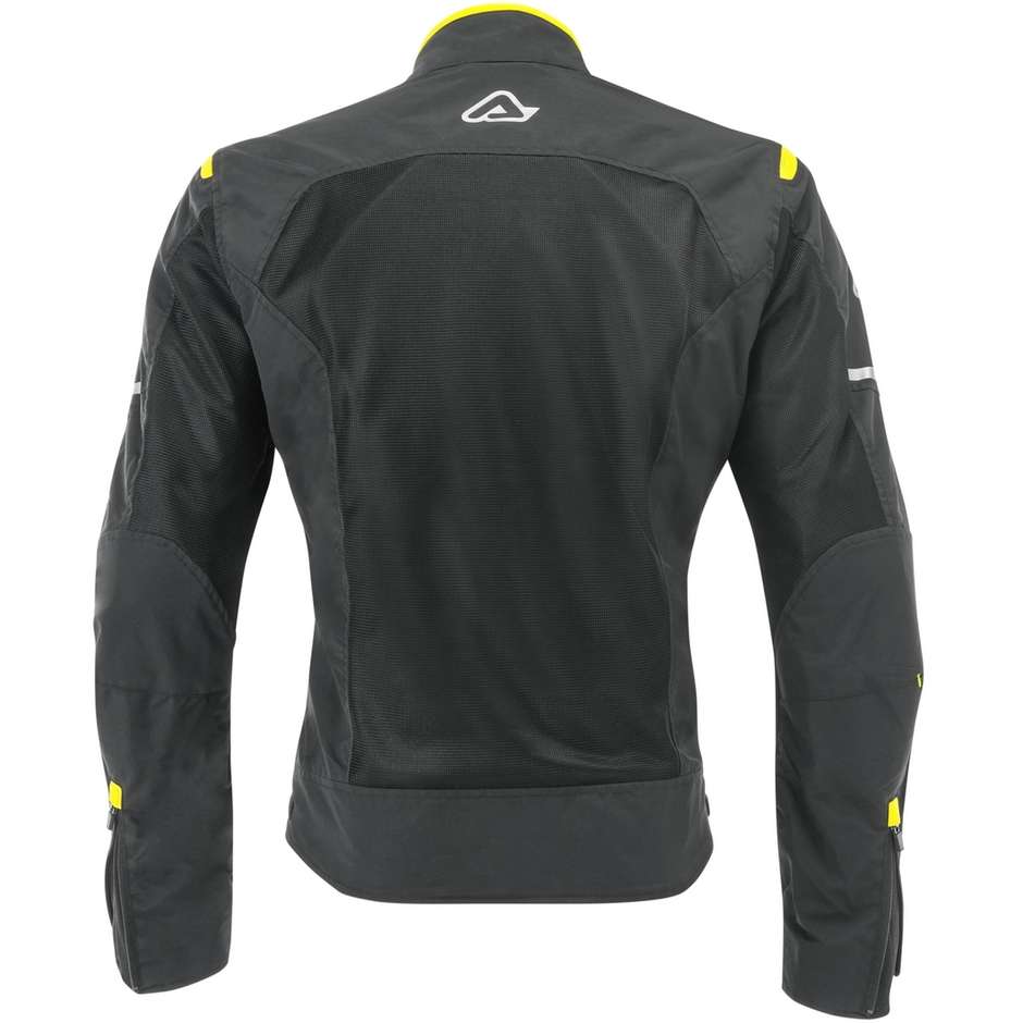 Acerbis Ramsey Vented Summer Perforated Motorcycle Jacket CE Black Yellow Fluo
