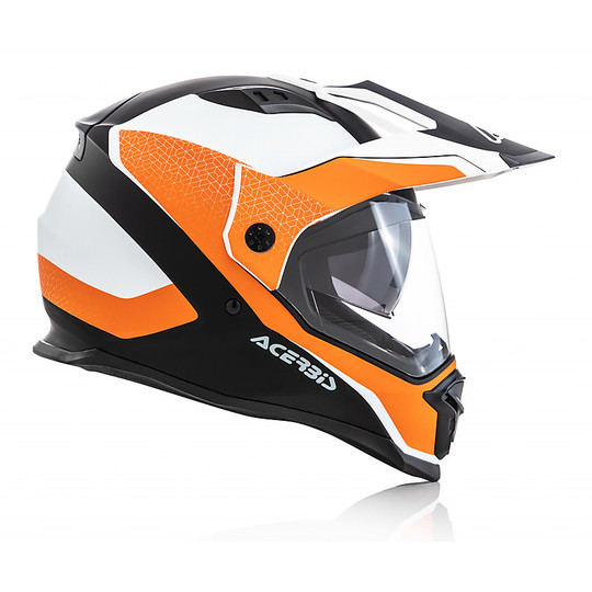 Acerbis REACTIVE Casque de moto tout terrain en fibre blanc orange