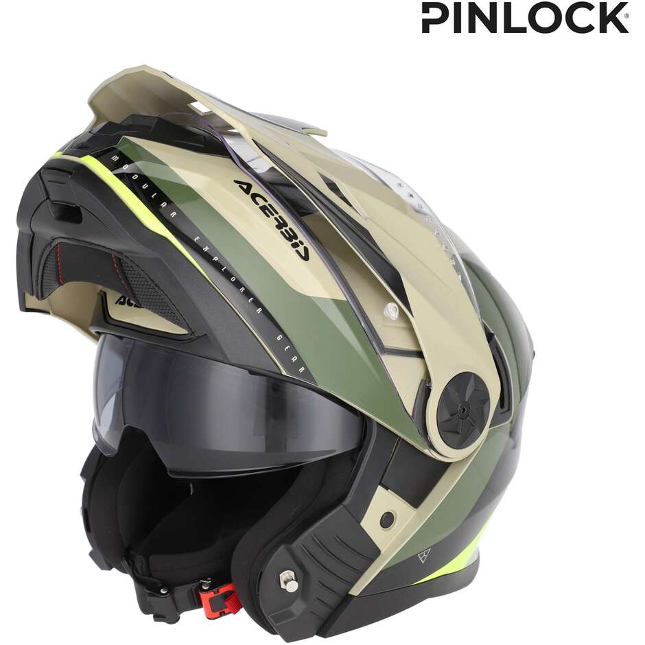 Acerbis Rider P/J Multi Modular Motorcycle Helmet Green Brown
