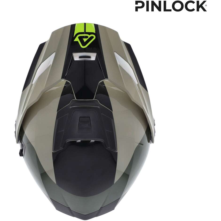 Acerbis Rider P/J Multi Modular Motorcycle Helmet Green Brown