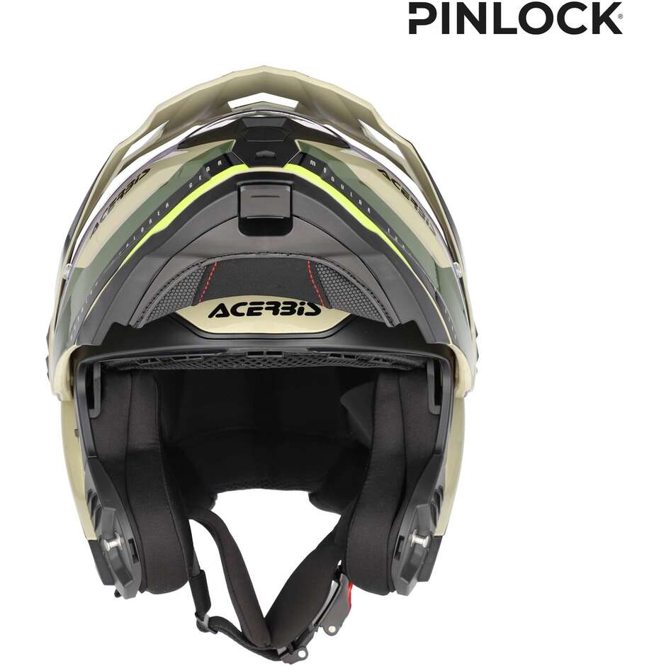 Acerbis Rider P/J Multi Modular Motorcycle Helmet Green Brown