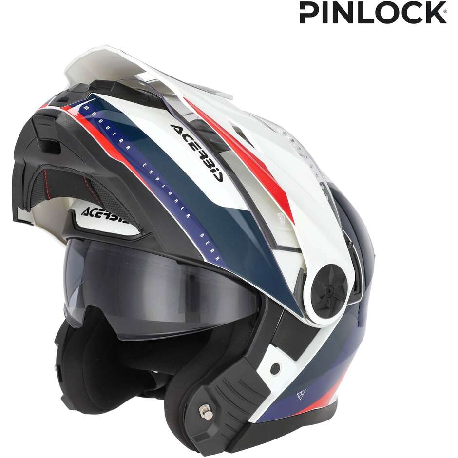 Acerbis Rider P/J Multi Modular Motorcycle Helmet White Red Blue