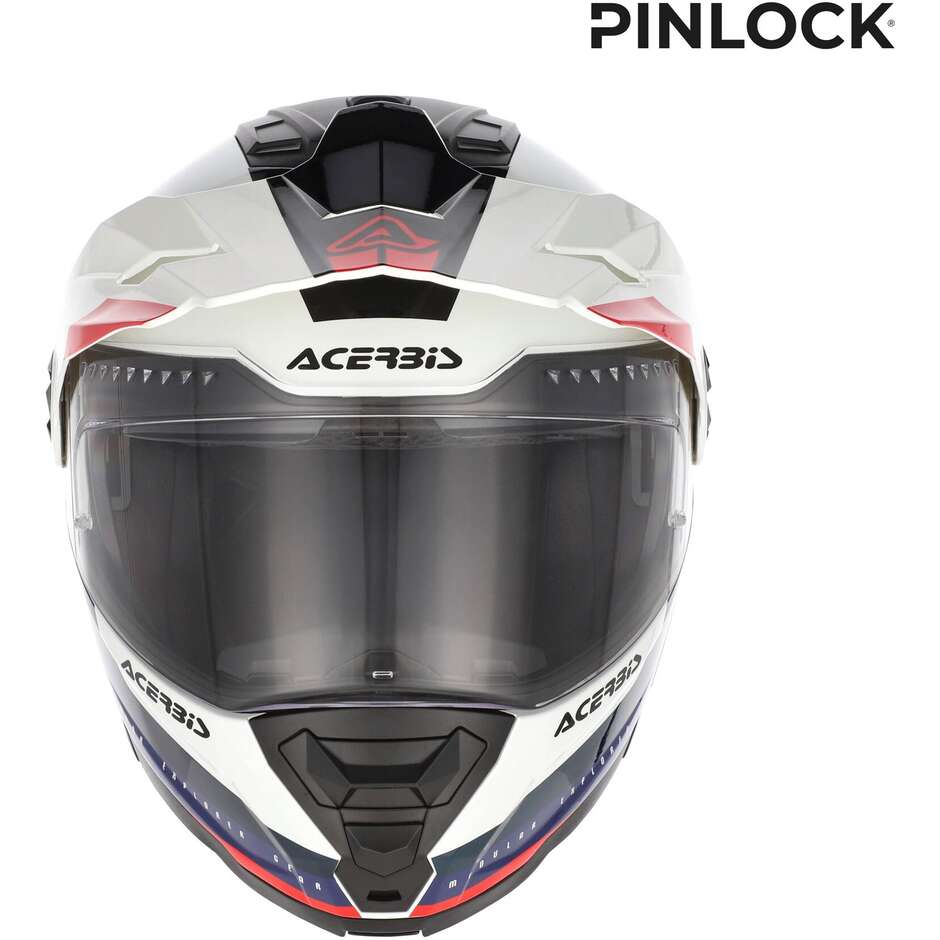 Acerbis Rider P/J Multi Modular Motorcycle Helmet White Red Blue