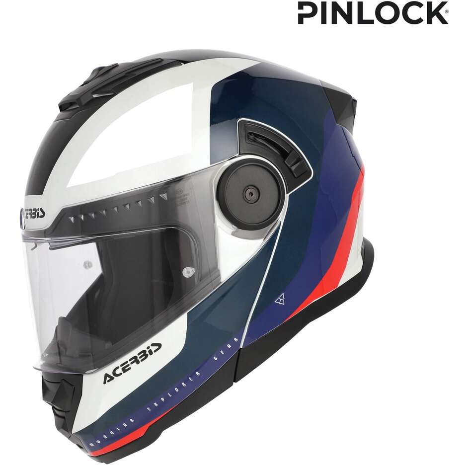 Acerbis Rider P/J Multi Modular Motorcycle Helmet White Red Blue