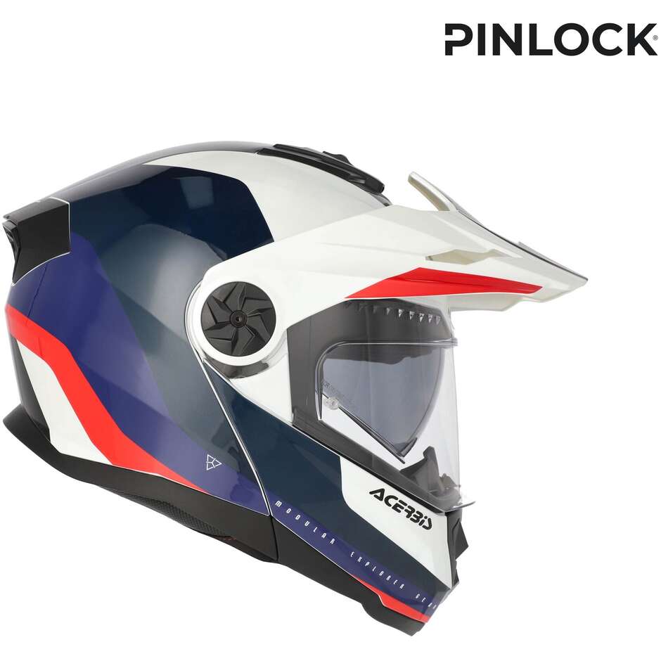 Acerbis Rider P/J Multi Modular Motorcycle Helmet White Red Blue