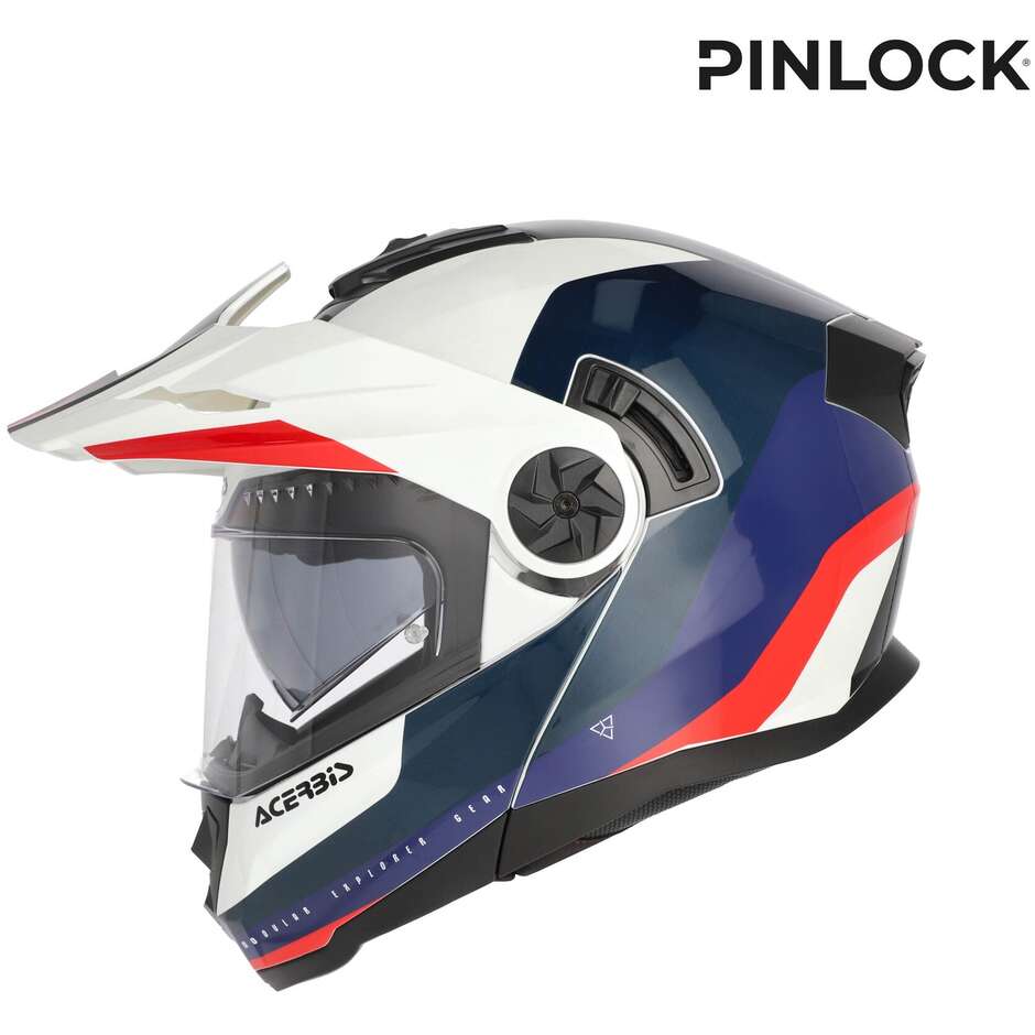Acerbis Rider P/J Multi Modular Motorcycle Helmet White Red Blue