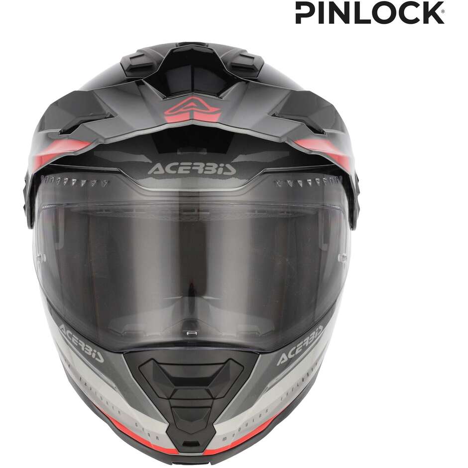 Acerbis Rider P/J Multi Modular Motorradhelm Grau Rot