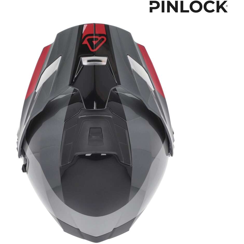 Acerbis Rider P/J Multi Modular Motorradhelm Grau Rot