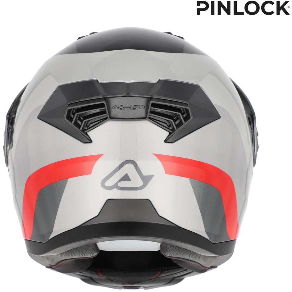 Acerbis Rider P/J Multi Modular Motorradhelm Grau Rot