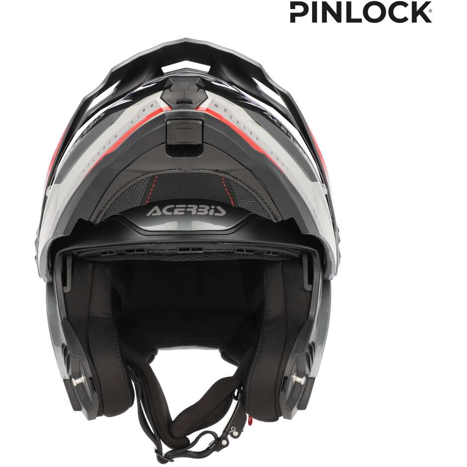 Acerbis Rider P/J Multi Modular Motorradhelm Grau Rot