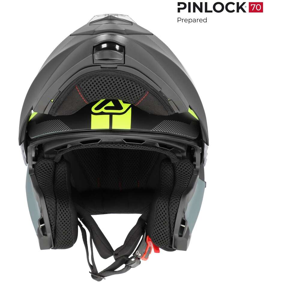 Acerbis SEREL 22.06 Double Visor Modular Motorcycle Helmet, Black, Fluorescent Yellow