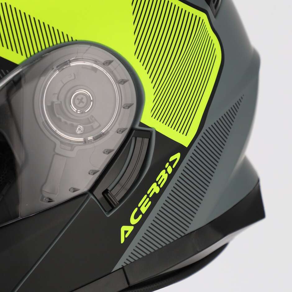 Acerbis SEREL 22.06 Double Visor Modular Motorcycle Helmet, Black, Fluorescent Yellow