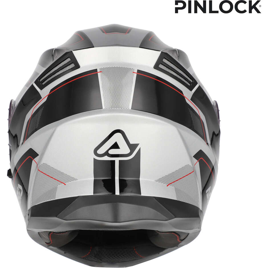 Acerbis SEREL 22.06 Double Visor Modular Motorcycle Helmet Black Silver Red