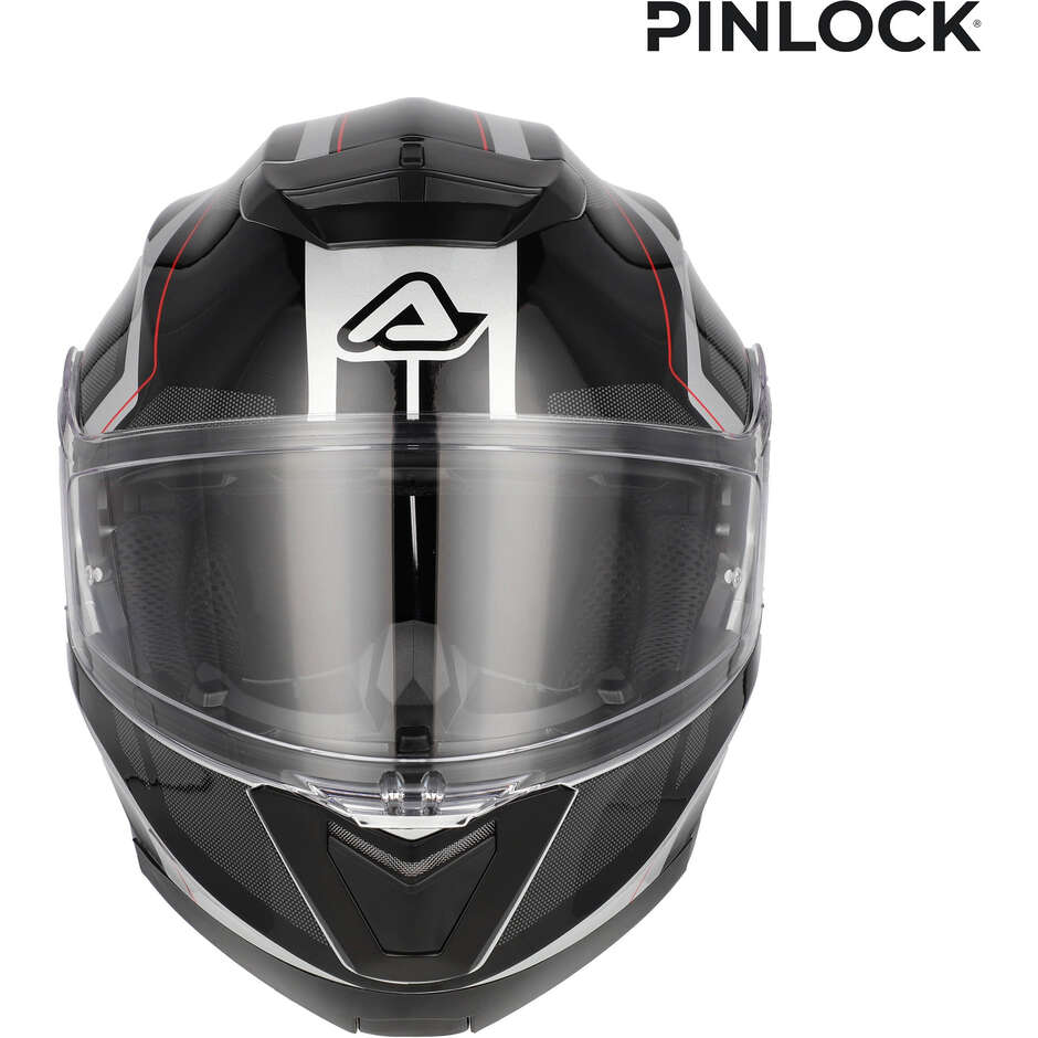 Acerbis SEREL 22.06 Double Visor Modular Motorcycle Helmet Black Silver Red