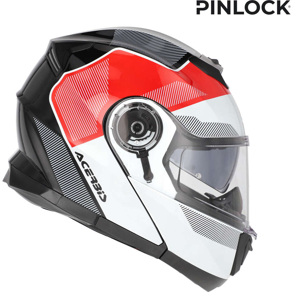 Acerbis SEREL 22.06 Double Visor Modular Motorcycle Helmet Black White Red