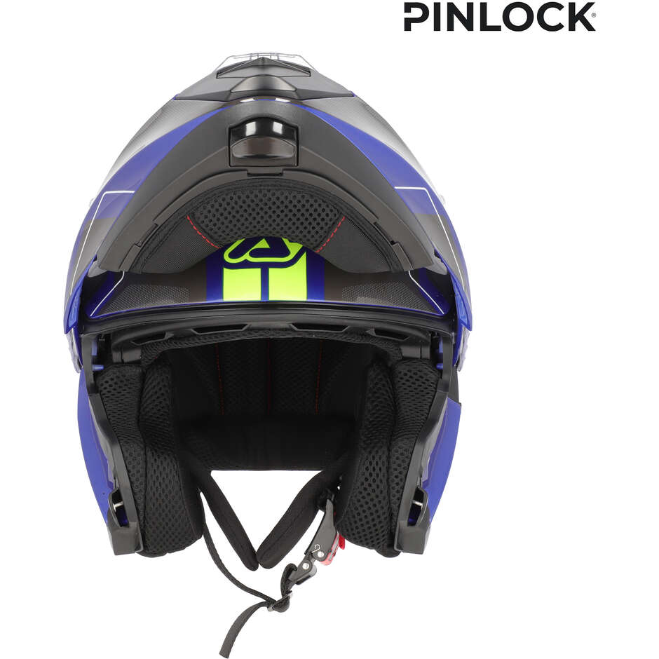 Acerbis SEREL 22.06 Double Visor Modular Motorcycle Helmet, Blue and Yellow