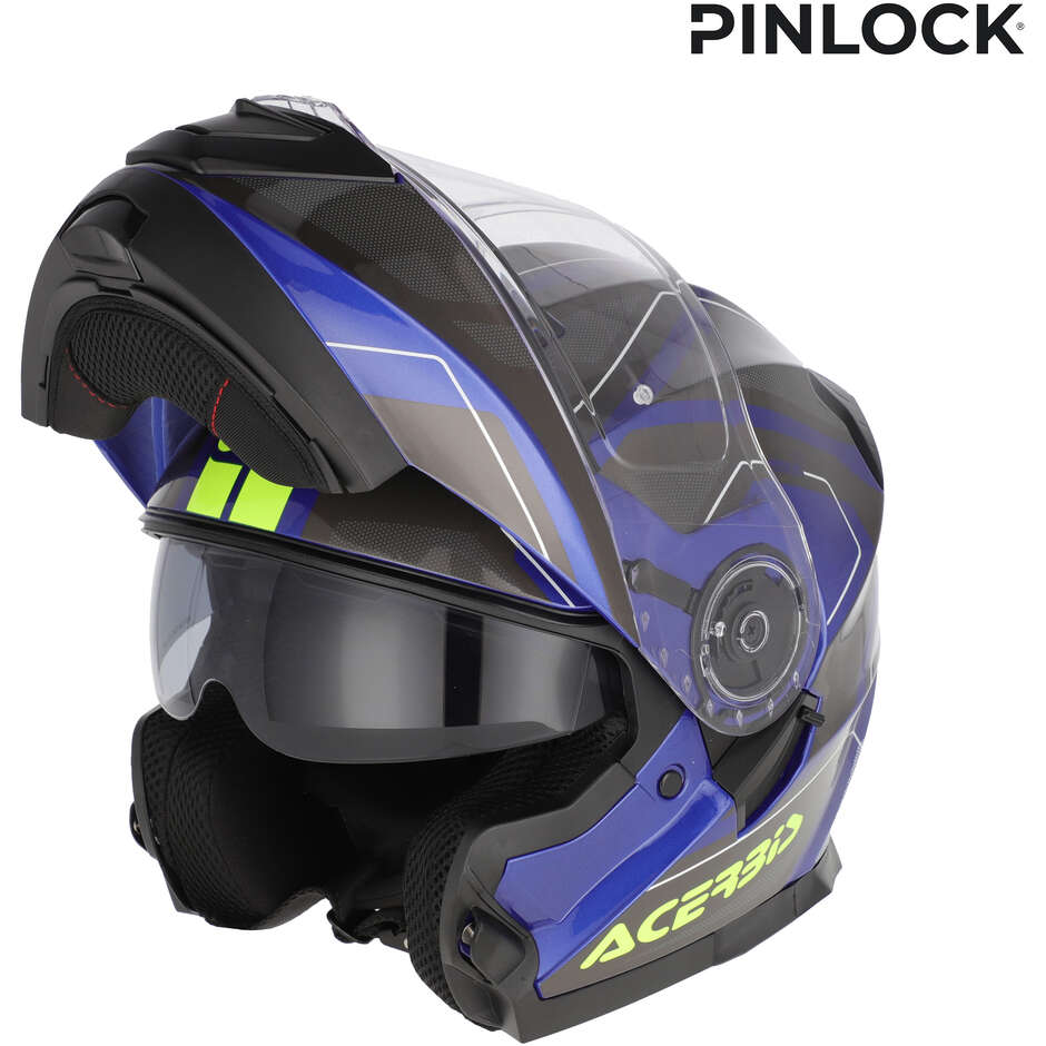 Acerbis SEREL 22.06 Modular-Motorradhelm mit Doppelvisier, Blau und Gelb