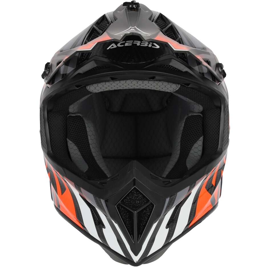 Acerbis STEEL CARBON 2206 Black Orange Fluo Moto Cross Helmet