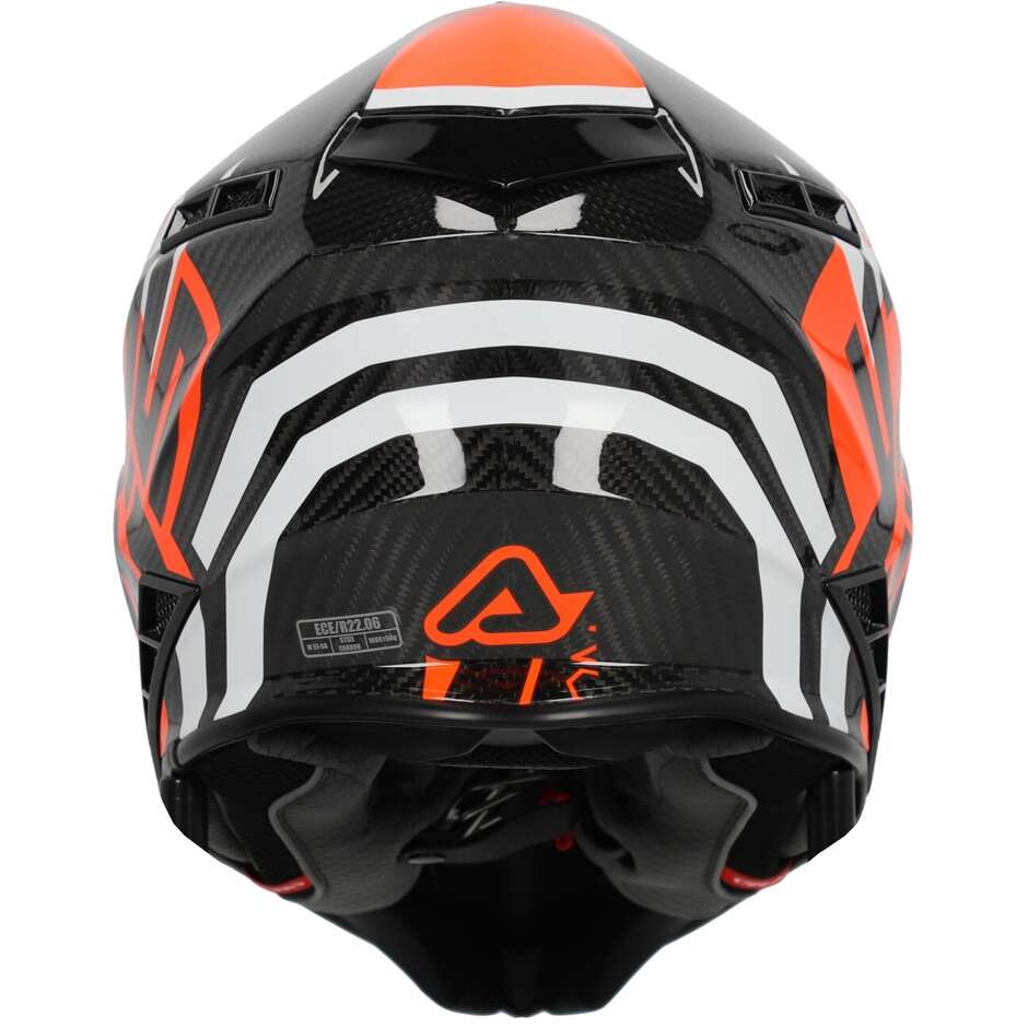 Acerbis STEEL CARBON 2206 Schwarz Orange Fluo Moto Cross Helm