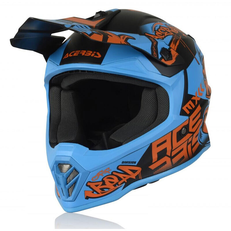 Acerbis Steel Junior Blue Orange Cross Enduro motorcycle helmet