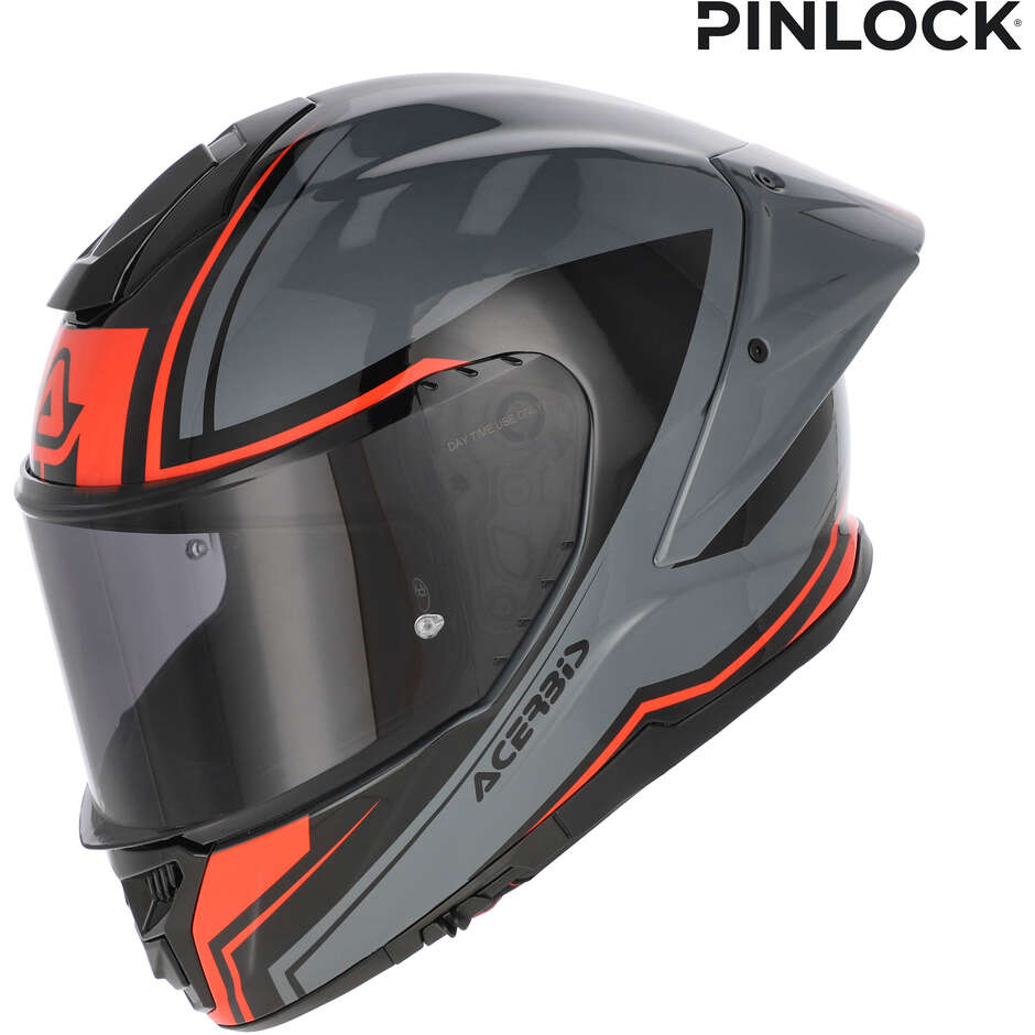 Acerbis Tarmak-X Integrated Motorcycle Helmet Grey Red