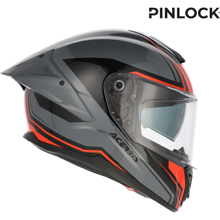 Acerbis Tarmak-X Integrated Motorcycle Helmet Grey Red