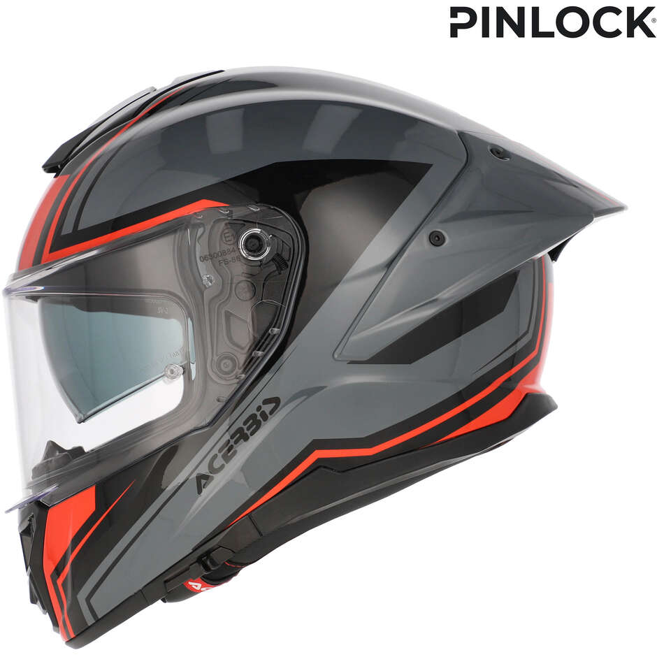 Acerbis Tarmak-X Integrated Motorcycle Helmet Grey Red
