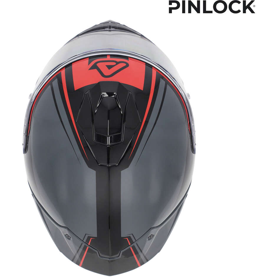 Acerbis Tarmak-X Integrated Motorcycle Helmet Grey Red