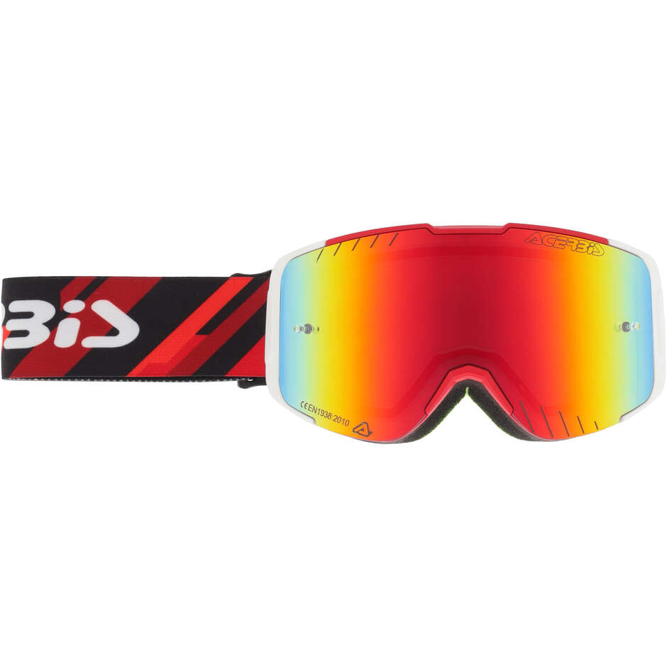 ACERBIS VANGUARD KID MIRROR Motocross-Brille für Kinder, Rot/Weiß