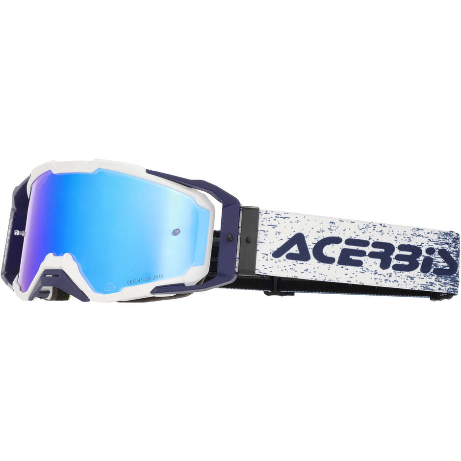 ACERBIS VITRION MIRROR Motocross Goggles White/Blue