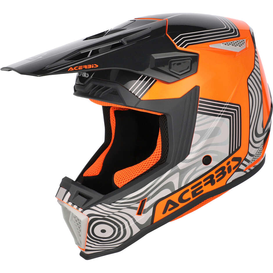 Acerbis Whoops Cross Enduro Motorcycle Helmet Grey Orange