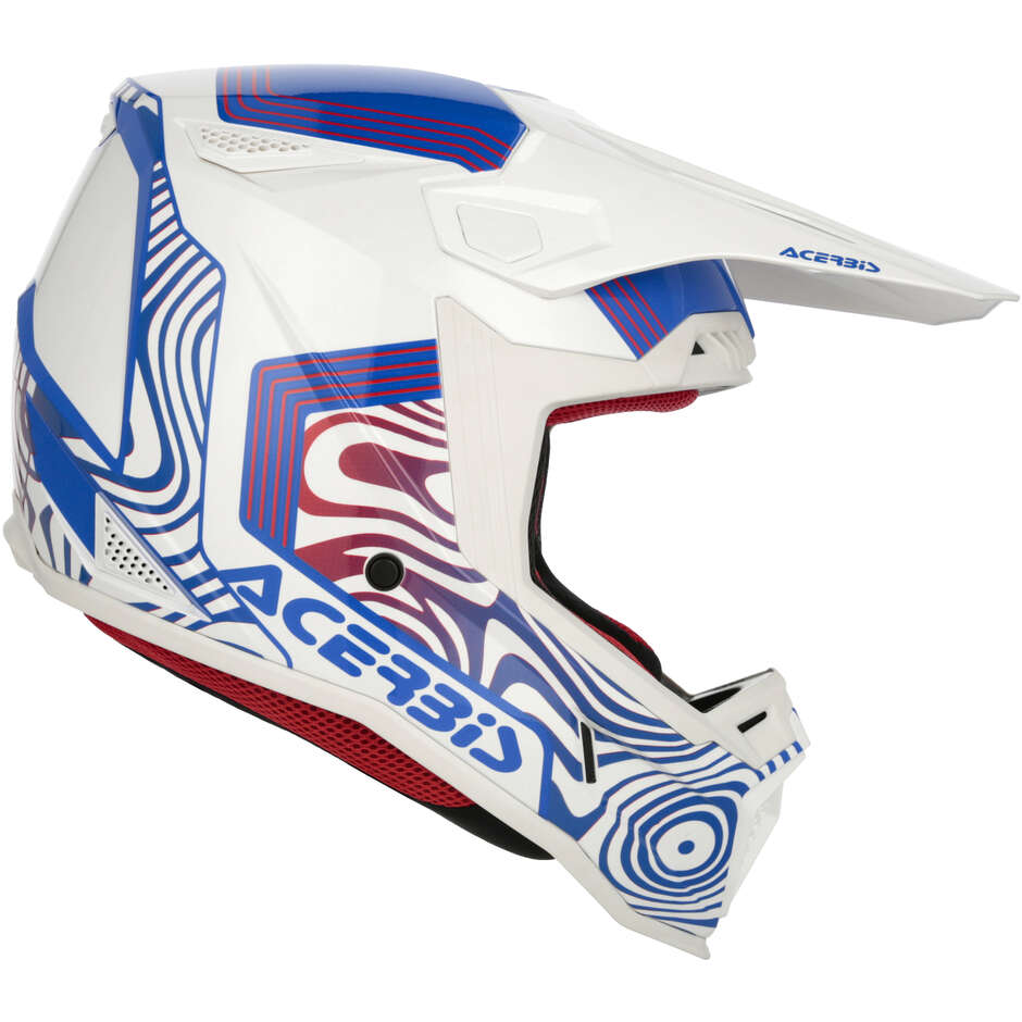 Acerbis Whoops Cross Enduro Motorcycle Helmet White Blue Red