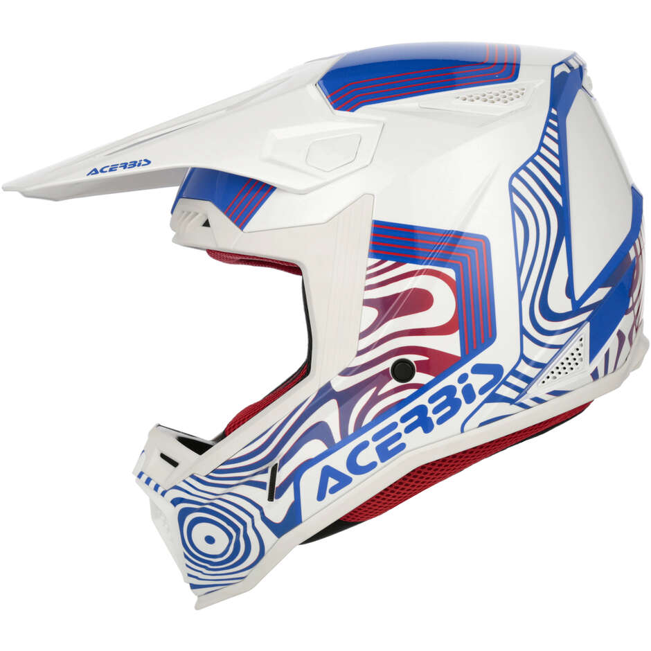 Acerbis Whoops Cross Enduro Motorcycle Helmet White Blue Red