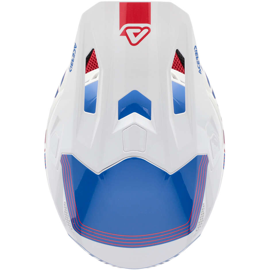 Acerbis Whoops Cross Enduro Motorcycle Helmet White Blue Red