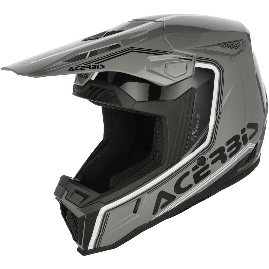 Acerbis Whoops Cross Enduro Motorradhelm Grau Schwarz