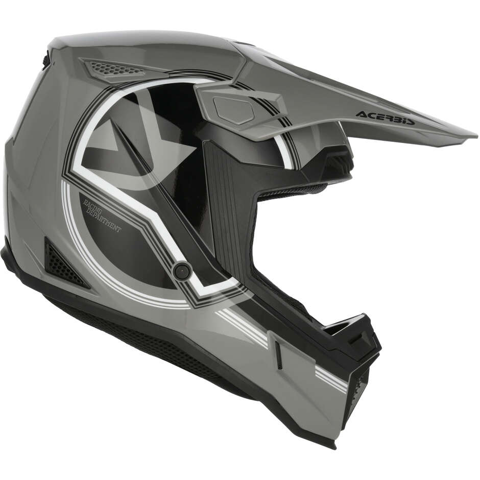 Acerbis Whoops Cross Enduro Motorradhelm Grau Schwarz
