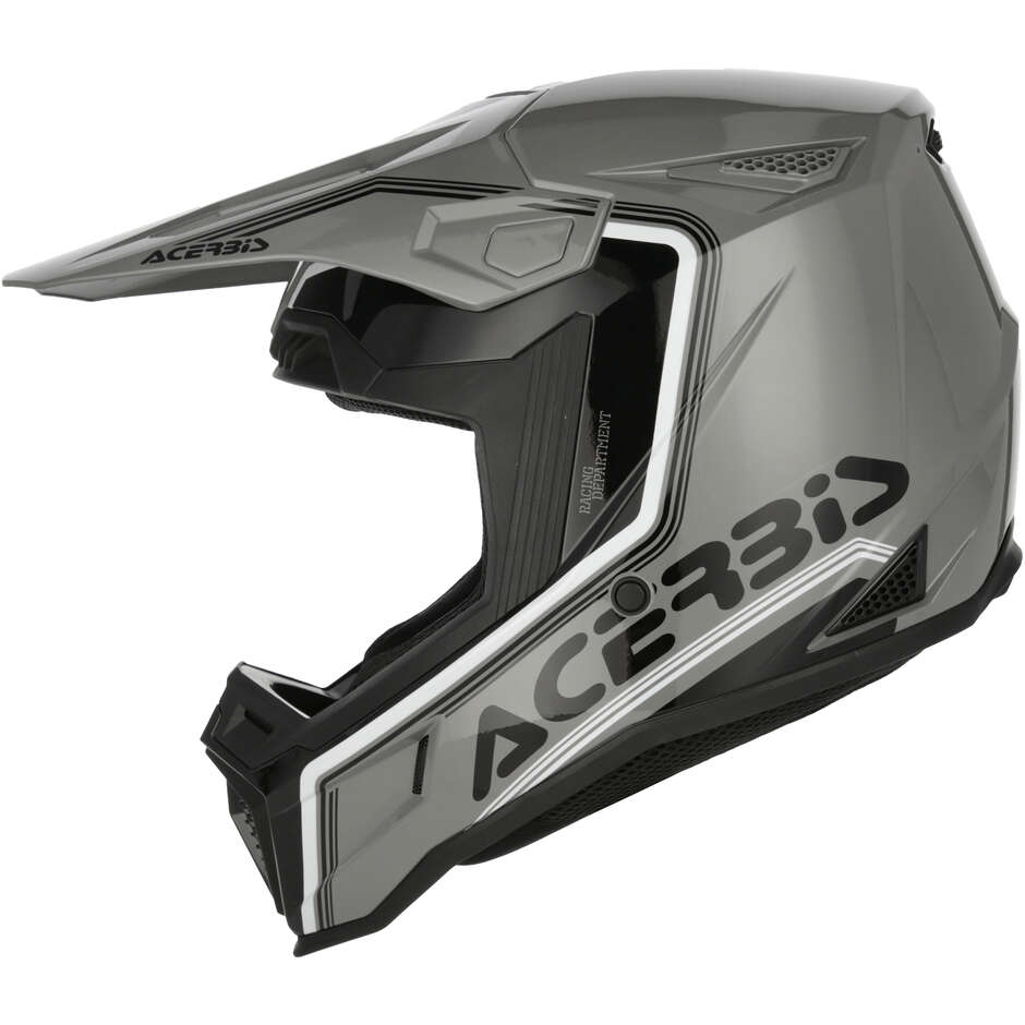 Acerbis Whoops Cross Enduro Motorradhelm Grau Schwarz
