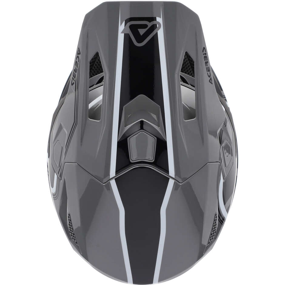 Acerbis Whoops Cross Enduro Motorradhelm Grau Schwarz