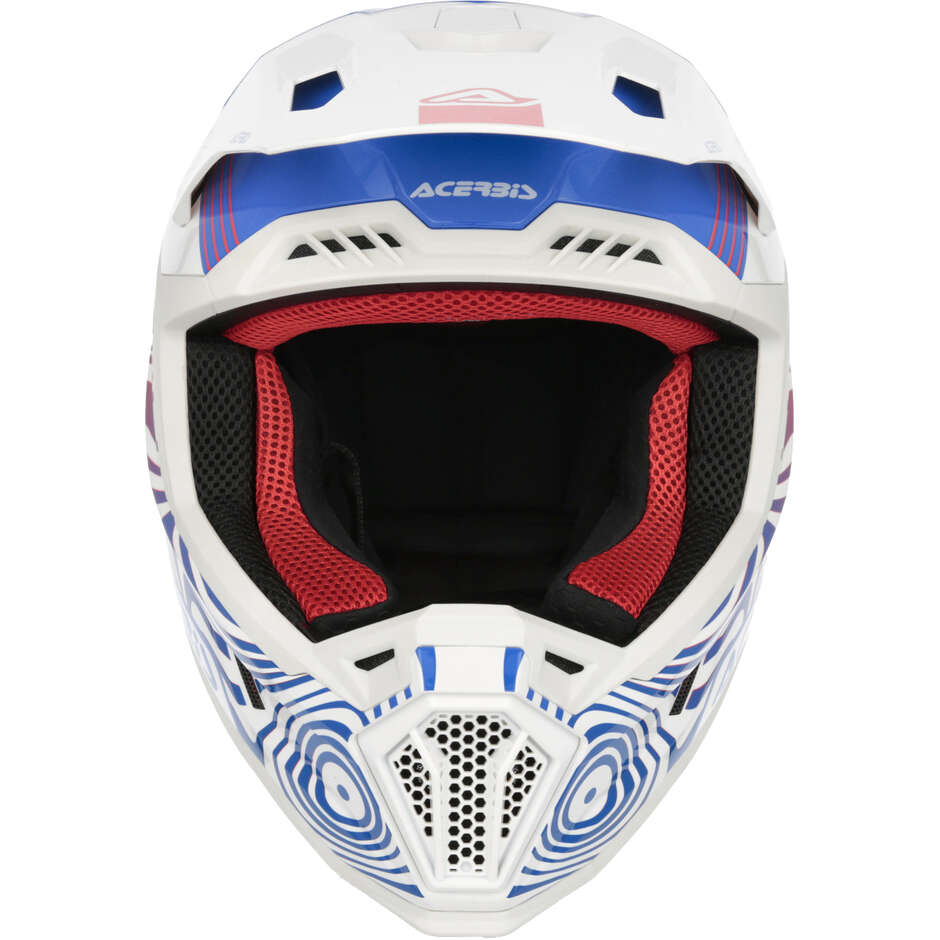 Acerbis Whoops Cross Enduro Motorradhelm Weiß Blau Rot