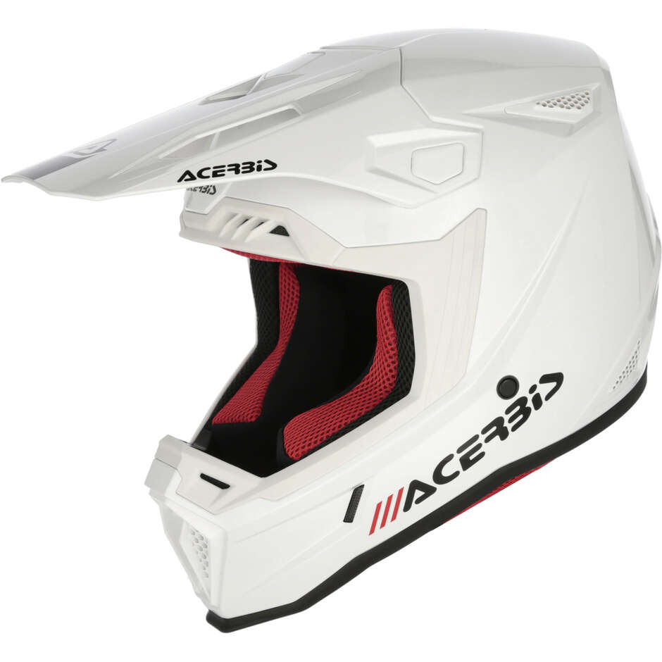 Acerbis Whoops Mono White Cross Enduro Motorcycle Helmet