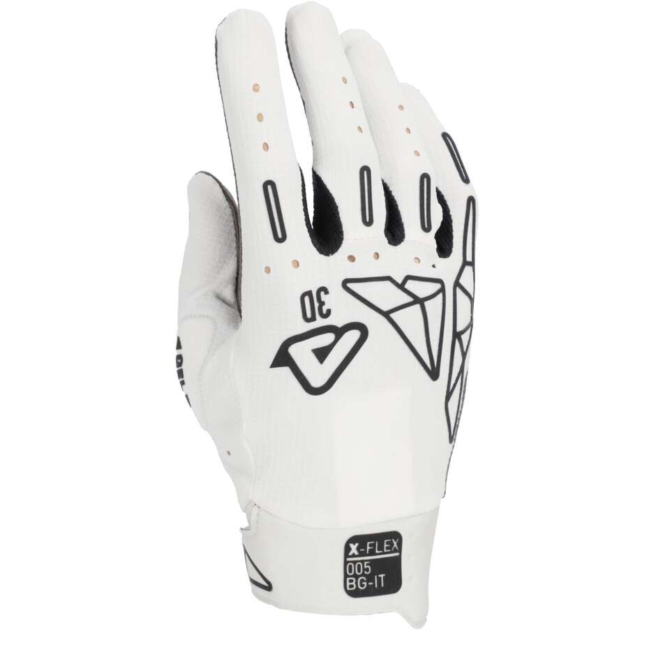 Acerbis X-FLEX 2.0 Weiße Moto-Cross-Handschuhe