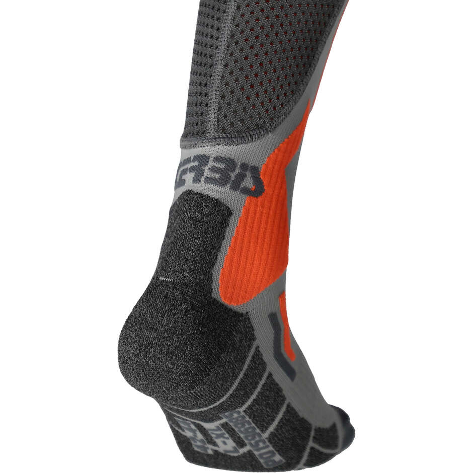 Acerbis X-LEG VENTED Motorcycle Socks Grey Orange