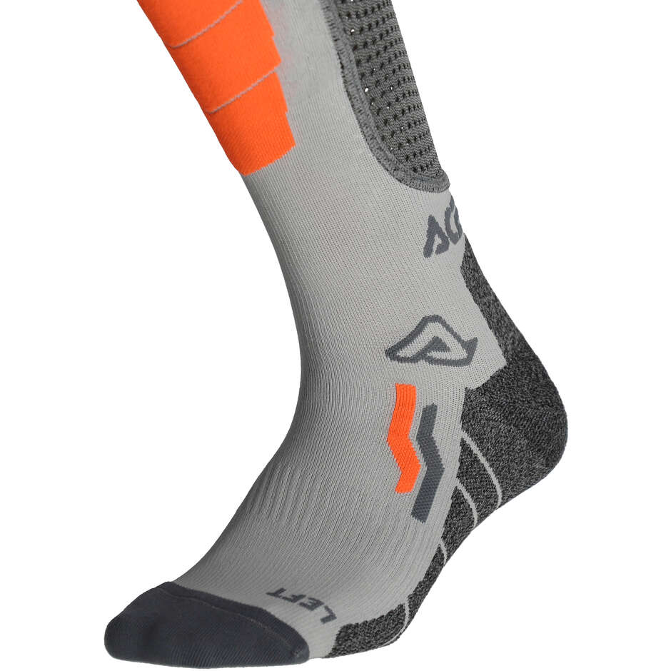 Acerbis X-LEG VENTED Motorcycle Socks Grey Orange