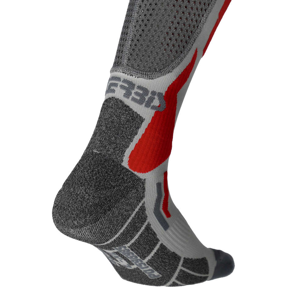 Acerbis X-LEG VENTED Motorcycle Socks Grey Red