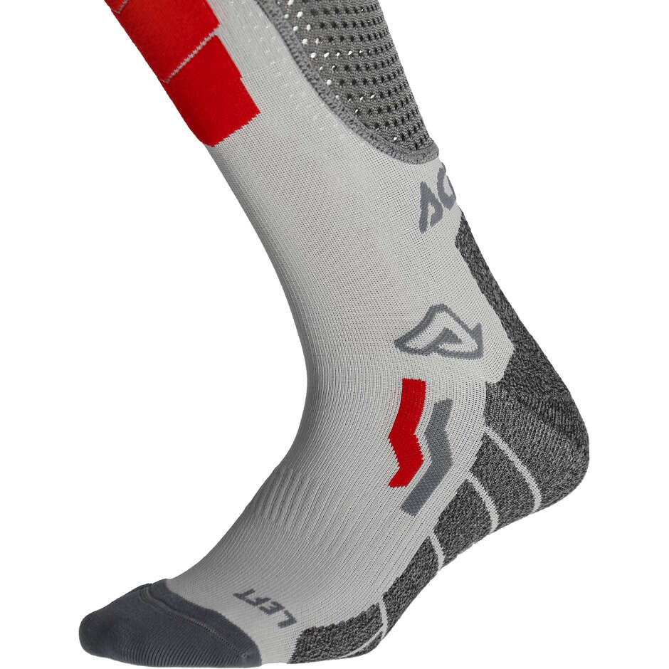 Acerbis X-LEG VENTED Motorcycle Socks Grey Red