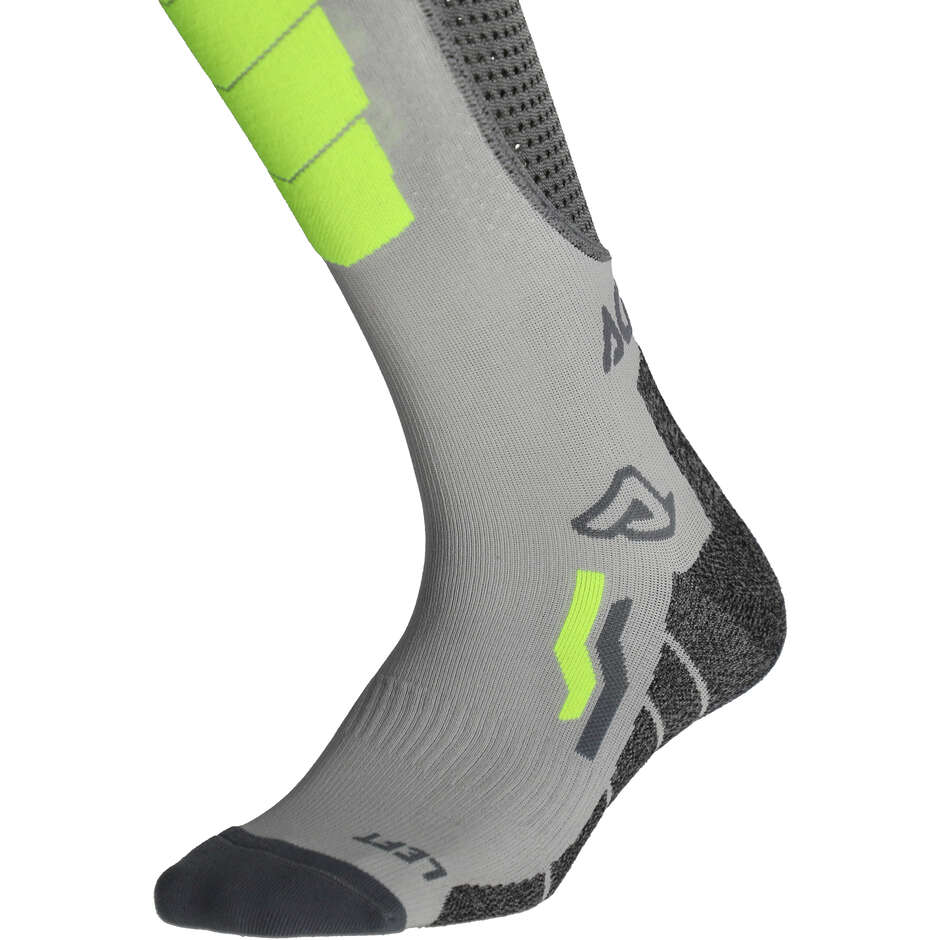 Acerbis X-LEG VENTED Motorcycle Socks Grey Yellow