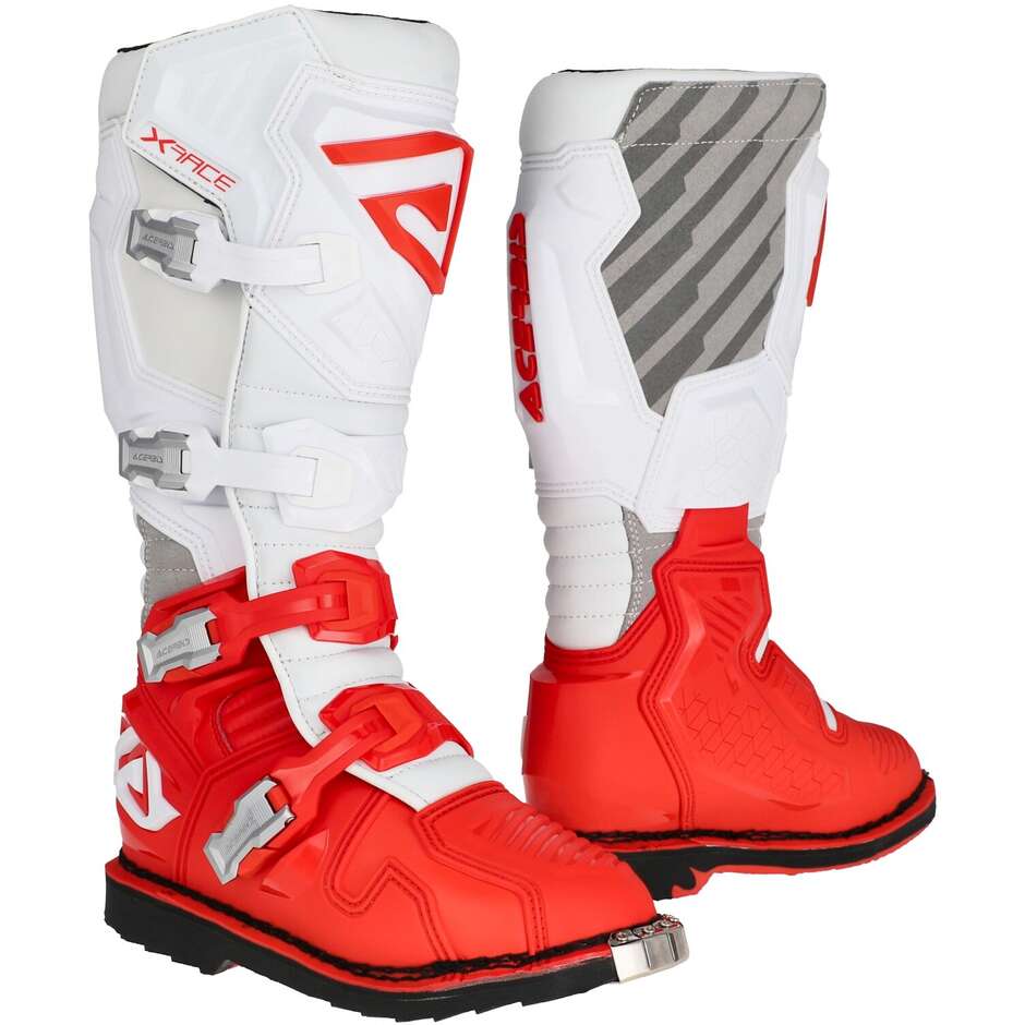 Acerbis X-RACE CE Cross Enduro Motorcycle Boots Red Grey