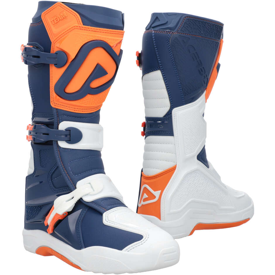 ACERBIS X-TEAM 2.0 Motocross-Stiefel Blau/Orange