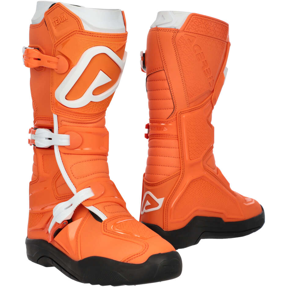 ACERBIS X-TEAM 2.0 Motocross-Stiefel Orange/Weiß