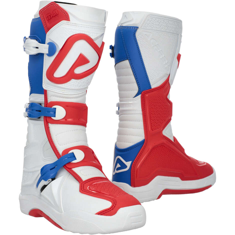 ACERBIS X-TEAM 2.0 Motocross-Stiefel Rot/Blau